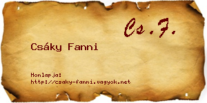Csáky Fanni névjegykártya