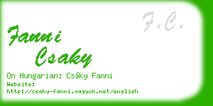 fanni csaky business card